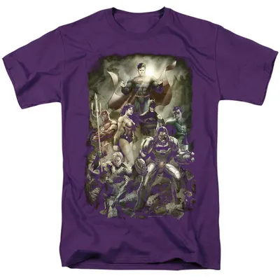 Immagine prodotto di Maglietta unisex "Justice League" - "Aftermath", taglia L, colore viola (modello TV39281)