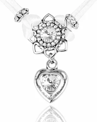 Produktbild von LUISIA® Halskette "Chiara" Herzblüte - Kristalle von Swarovski® | Weiß