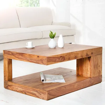 Produktbild von Puristischer Couchtisch SHIVA ca.90x60cm massiv Palisander