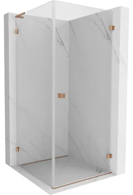 Obrázek produktu pro Mexen Lunar-B L sprchový kout pravý 90 x 90 cm, transparentní, kartáčovaná měď - 832L-090-090-65-00-P