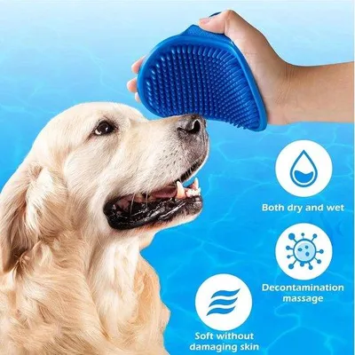Image de Brosse de toilettage, brosse lissante pour chien, brosse de nettoyage pour animaux de compagnie, peignes de massage pour chats et chiens à poils courts, moyens et longs