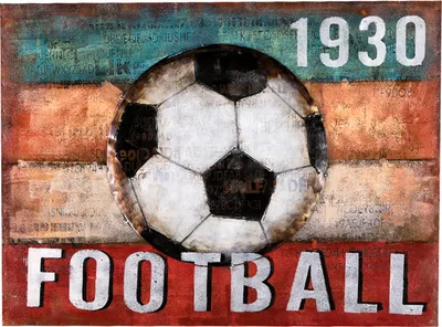 Image de Tableau métallique fait main Soccer 80x60cm FAM-0983