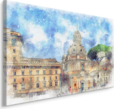 Produktbild von Fabelhafte Canvas LEINWAND BILDER 70x50 cm XXL Kunstdruck Rom Palast Basilika Gemalt