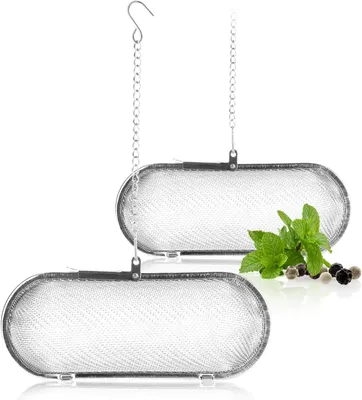 Produktbild von Teesieb COM-FOUR 2 x Teesieb aus 304 Edelstahl, spülmaschinenfest – 11 cm Tee-Ei für losen Tee, Gewürze und Kräuter – Feinmaschiger Teefilter mit Kett
