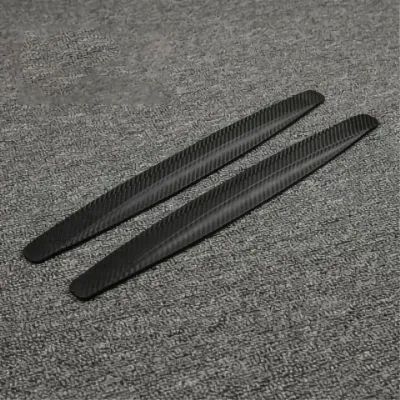 Image de 2 pièces de bandes de pare-chocs pour voiture, anti-collision, PVC imperméable, couleur élégante, protection d'angle, fibre de carbone, noir