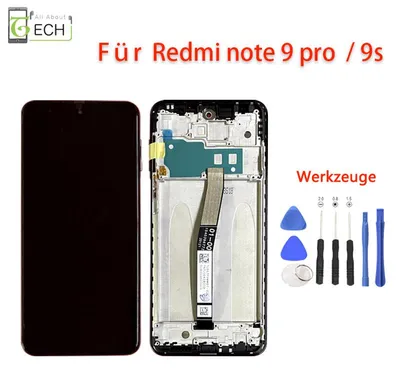 Produktbild von Für Xiaomi Redmi Note 9 Pro / 9s LCD Display mit Rahmen Bildschirm Werkzeuge