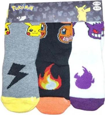 Produktbild von Pokemon Socken 3 Paar Pikachu Gengar Glumanda Uni Kinder