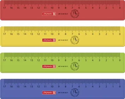 Produktbild von Lineal Kunststoff für Linkshänder 17cm farbig sortiert Packung mit 10 Stück