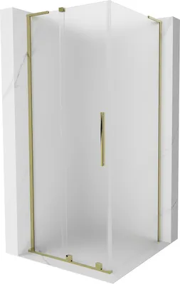 Image de Mexen Velar L Cabine de douche 100x100 cm, or, verre dépoli