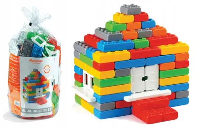 Produktbild von Marioinex Baustein-Set für Jungen, 90 Teile, Kreativspielzeug