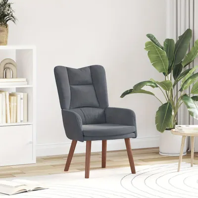 Produktbild von Sessel - Akzentsessel - Relaxsessel - Lesesessel - Loungesessel - Dunkelgraues Samt