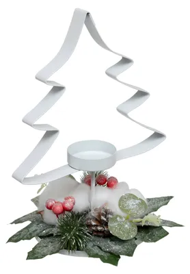 Zdjęcie produktu dla Metalowy świecznik w kształcie choinki na tealight, 25 cm