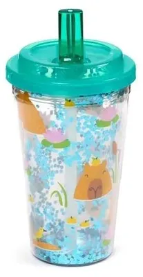 Image de Tasse à double paroi avec paille et couvercle - Puckator