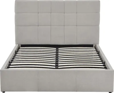 Produktbild von Bett mit Box 140 x 190 cm - Stoff - Grau - HOPEYA Pascal Morabito