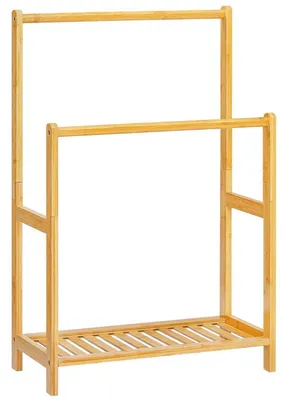 Obrázok produktu pre Samostojací sušiak na uteráky z bambusu s odkladacou plochou, 50 x 24 x 77 cm, prírodná farba