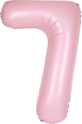 Produktbild von XL Folienballon rosa matt Zahl 7