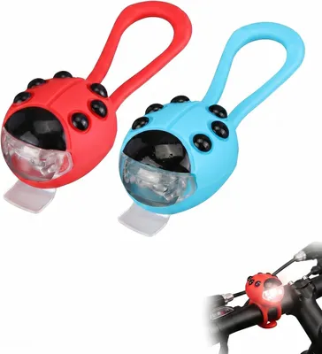 Productafbeelding van Led-fietsverlichting, 2 stuks, lieveheersbeestjeslampen, 2 kleuren, 3 waterdichte modi, dag- en nachtzicht, veilig voor fiets- en scooterritten
