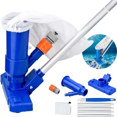 Produktbild von Elektrischer Schwimmbadstaubsauger - 5 Schwimmbadabschnitte - Bodenstaubsauger für Schwimmbad, Sauna, Whirlpool und Wasserfall