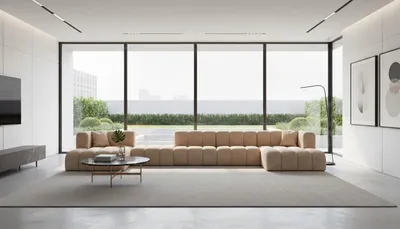 Image de Canapé d'angle canapé en U Grand U Big XL 500 cm, velours Salvador, beige
