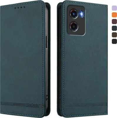 Produktbild von Hülle für Motorola Moto G05, Retro Kunstleder Ständer Klapphülle mit Kartenfächer und Magnetische Grün