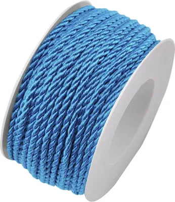 Produktbild von Kordelband, Atlaskordel, Seil gedreht 3mm blau 25m Rolle (1m=0,20EUR) Goldina