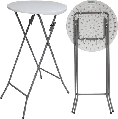 Produktbild von Stehtisch weiß Ø 60cm klappbar Partytisch Bistrotisch Klapptisch Biertisch