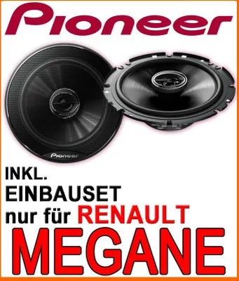 Produktbild von Pioneer Lautsprecher TS-G1720F - 16,5cm 2-Wege 300 Watt Koax Einbauset passend für Renault Megane 1 - justSOUND