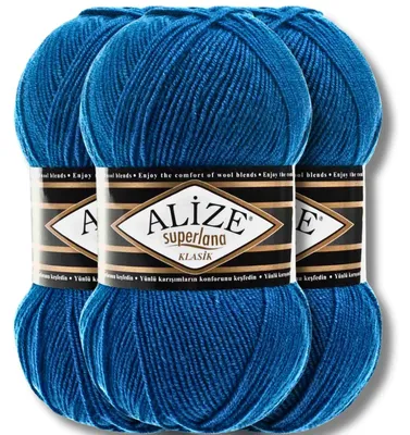 Produktbild von Alize 3x 100g Superlana Klasik Wolle, Uni, Häkeln, Stricken (141)