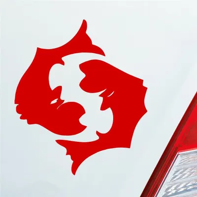 Produktbild von Auto Aufkleber Sternzeichen Fisch KFZ Roller 8,5x10 cm Rot Sticker Heckscheibenaufkleber