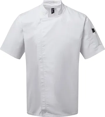 Immagine prodotto di Premier Workwear PR906 | Giacca da cuoco a maniche corte con chiusura a zip - Colore: Bianco - Taglia: L