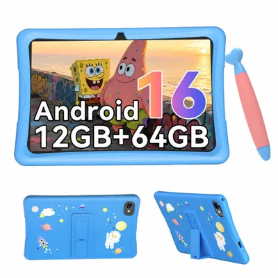 Zdjęcie produktu dla Tabwee K10 Kids 10.1" Blau Tablet, Google Kids Space, 4GB RAM+64GB ROM, Android 15 WiFi Tablet für Kind mit Kindgerechte Hülle und Stift, 5000mAh
