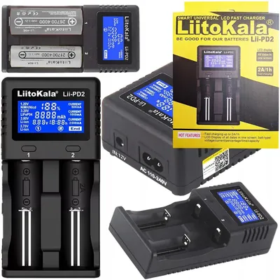 Zdjęcie produktu dla Liitokala Lii-PD2 ŁADOWARKA 2 akumulatorków AA AAA LCD AC + zapalniczki 12v