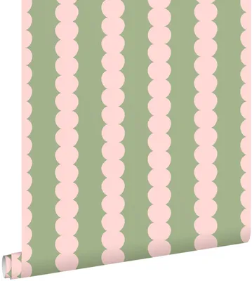 Immagine prodotto di ESTAhome carta da parati disegno grafico rosa chiaro e verde 0.53 x 10.05 m