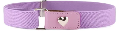 Produktbild von Ladeheid Mädchen Gürtel Elastik-Gürtel 1-6 Jahre 34-65 cm P15G (Violett/Herz)