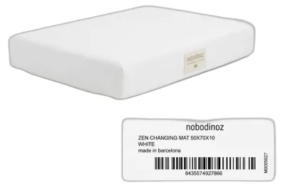 Produktbild von Nobodinoz Zen Wickelauflage 50x70x10 cm Weiß – wasserdicht, weich, pflegeleicht