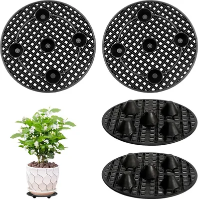 Produktbild von Blumentopfständer 4 Stück - Blumentopfständer für drinnen und draußen - Drainagematte - Kunststoffgitter für Pflanzenbehälter - Bonsai- und Gartendekoration - 20 cm