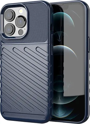 Produktbild von Mobigear Groove iPhone 13 Pro Hülle Flexibles TPU Backcover - Blau