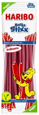 Produktbild von Haribo Balla Stixx Erdbeere vegetarisch 200g
