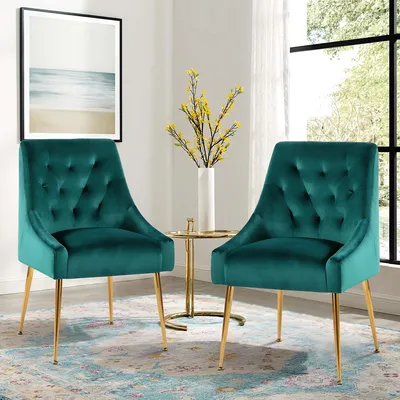 Immagine prodotto di Sedie - Sedie da pranzo - Sedie da ufficio - Sedie per sala da pranzo - Sedie imbottite - Set da 2 - Gambe in metallo