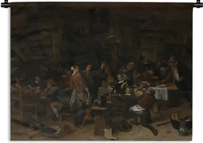 Produktbild von MuchoWow® Wandteppich Wandbehang Prinsjesdag - Jan Steen 150x112 cm Tapisserie Dekoration Wandtuch - Wanddecke - Wandteppiche