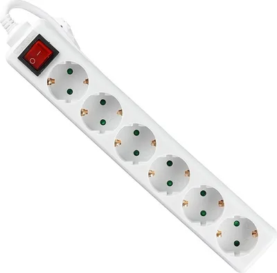 Obrázok produktu pre Adaptér a zásuvky - 6-cestný - Predlžovacia zásuvka - IP20 - biela - 5 m kábel