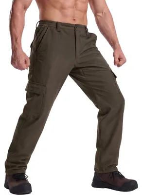 Produktbild von Herren Cargo-Hosen Jäger Tarnung Militär Dick Winddicht Braun 3XL