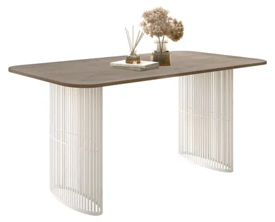 Produktbild von MIRJAN24 Tisch Arcadia, Esszimmer Tisch, Beine aus Stahl (Farbe: Cashmere / Cremona Cannolo)