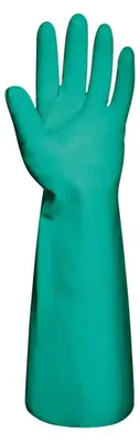 Immagine prodotto di Guanti di protezione chimica Sir Safety Green Nitron in nitrile, 45 cm, 12 paia, taglia L, VERDI