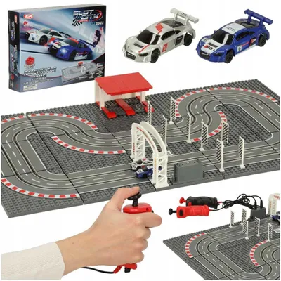 Produktbild von Elektrische Rennautobahn mit 2 Autos und Bausteinen