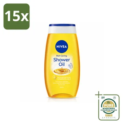 Imagen del producto de 15 unidades de NIVEA Natural, aceite de ducha - 200 ml - Paquete de suministro - 15 piezas