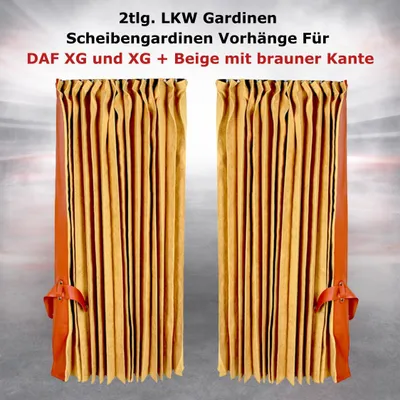 Image de Camion 2 tonnes, rideaux, stores, draperies, pour DAF XG et XG +, couleur beige avec bordure marron