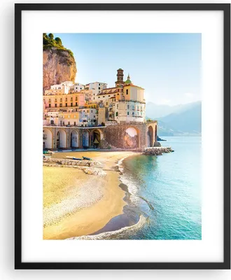 Produktbild von Gerahmtes Poster - Schwarzer Rahmen - Küste Amalfi Italien - 40x50 cm - Wand Bild - Wanddeko - Wandbilder - Kunstposter - Wandposter - Bilderrahmen - Bilder - Kunstdruck - P2BPA40x50-5187