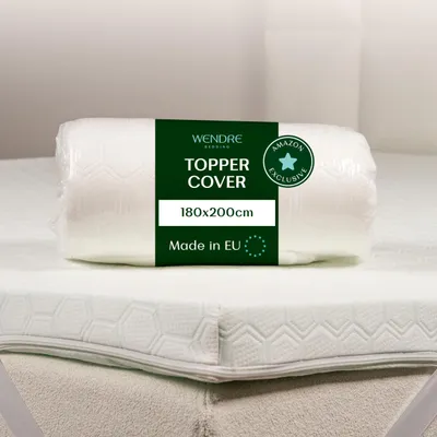 Topperbezug 180x200 cm für Topper 5–7 cm, waschbar
