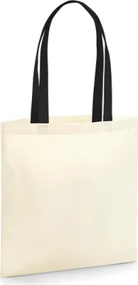 Produktbild von Westford Mill W801C | EarthAware Organic Bag for Life - Contrast Handle 38 x 42cm - Farbe: Natural/Black - Größe: One Size